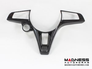 Alfa Romeo Stelvio Steering Wheel Trim - Carbon Fiber - Main Center Trim Piece  - Pre '20 Models
